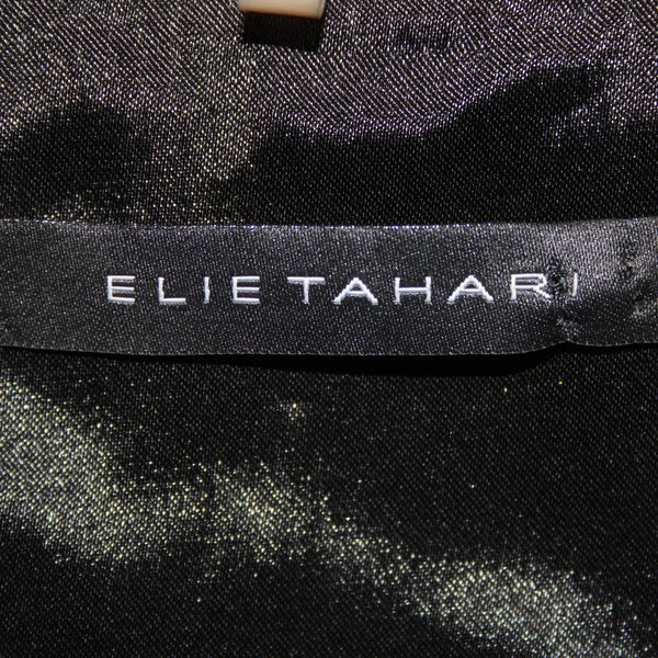 Elie Tahari Dress Sz 8 Black Sleeveless Zipper 100% Leather Poly Bodycon Dress