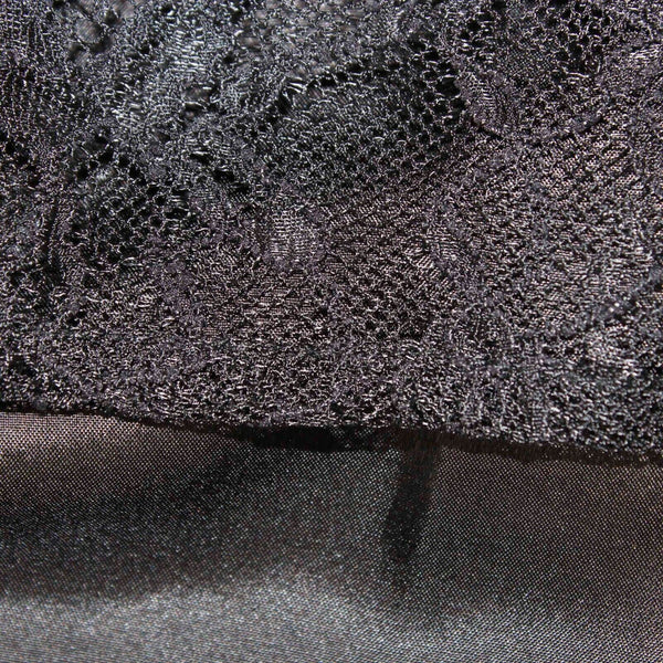 Nanette Lepore Sz 2 Black Nylon Lace Overlay Silk Lining Beaded Neck Top