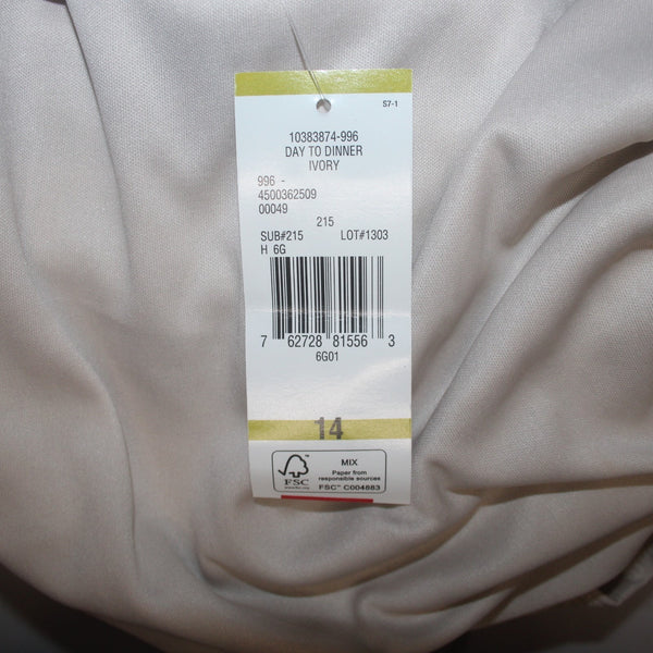 Nine Co Dress NEW Day To Dinner Sz 14 Ivory Silver Metallic Cowl Neck Viscose