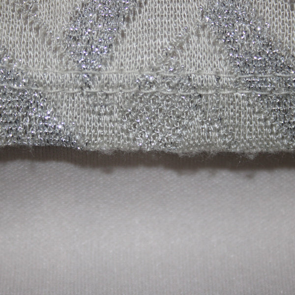Nine Co Dress NEW Day To Dinner Sz 14 Ivory Silver Metallic Cowl Neck Viscose