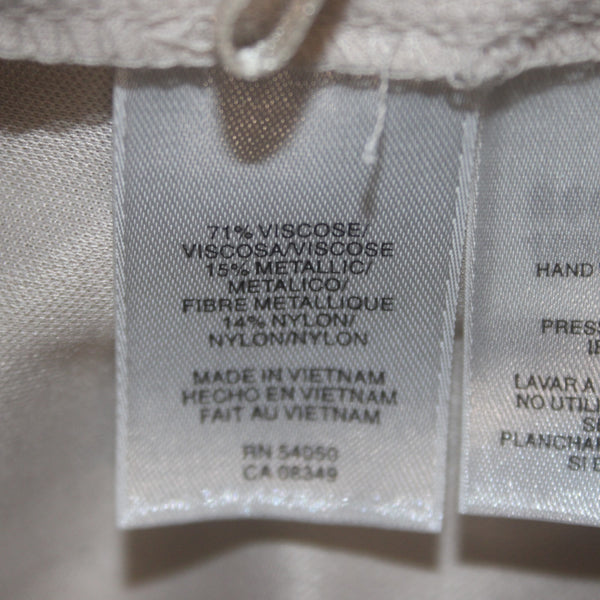 Nine Co Dress NEW Day To Dinner Sz 14 Ivory Silver Metallic Cowl Neck Viscose