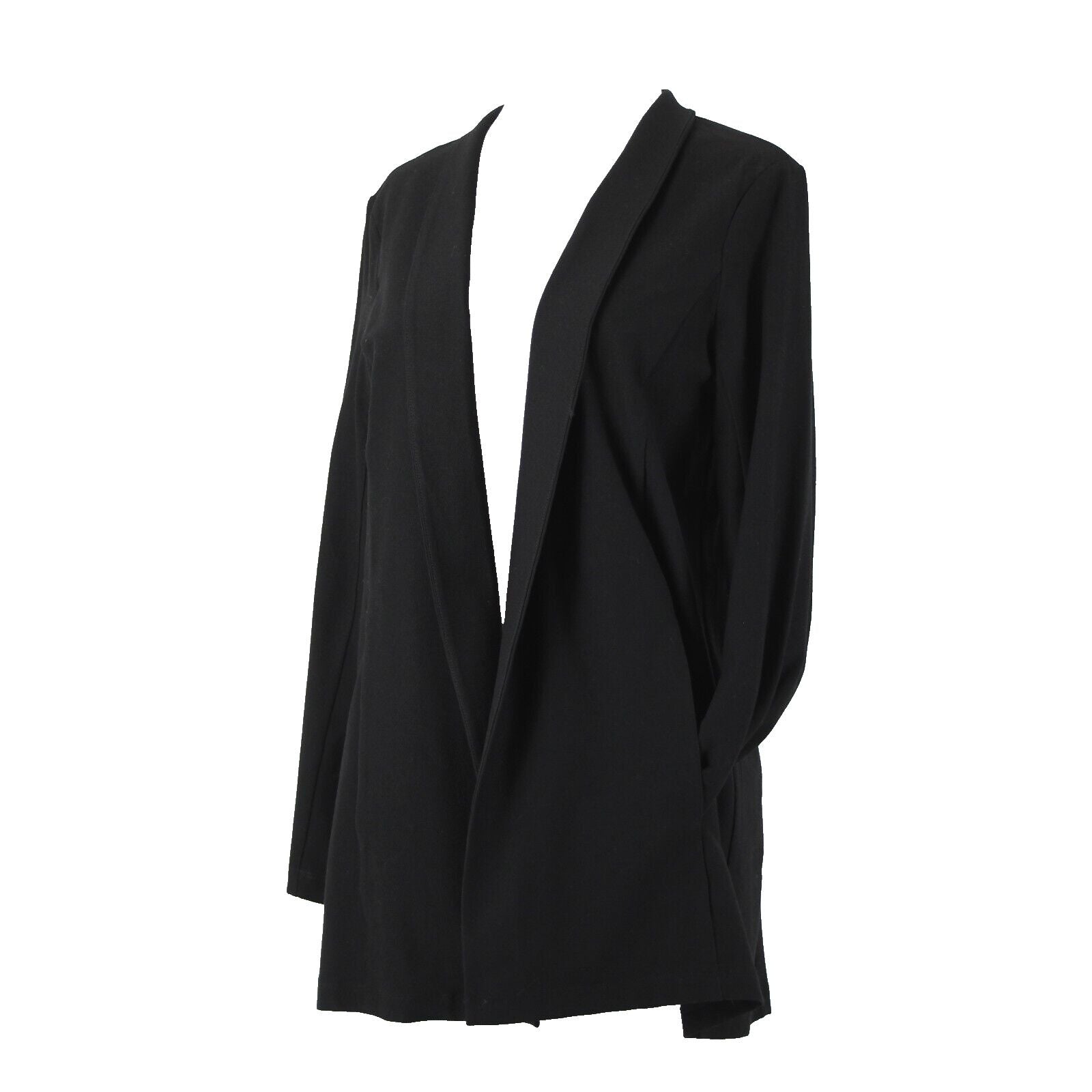 Eileen Fisher NEW $288 Petite Sz PM Black Collared Pockets Viscose Nylon Jacket
