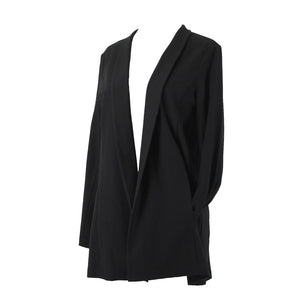 Eileen Fisher NEW $288 Petite Sz PM Black Collared Pockets Viscose Nylon Jacket