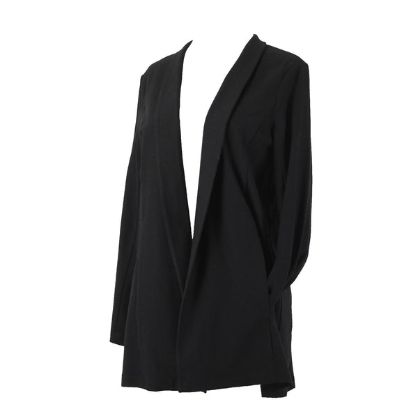 Eileen Fisher NEW $288 Petite Sz PM Black Collared Pockets Viscose Nylon Jacket