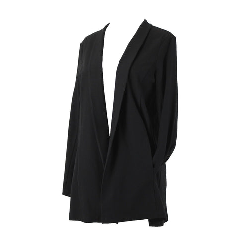 Eileen Fisher NEW $288 Petite Sz PM Black Collared Pockets Viscose Nylon Jacket