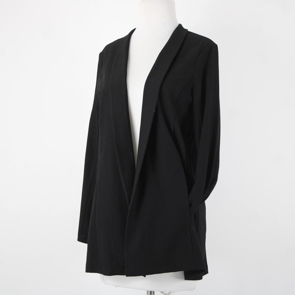 Eileen Fisher NEW $288 Petite Sz PM Black Collared Pockets Viscose Nylon Jacket
