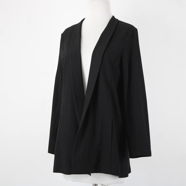 Eileen Fisher NEW $288 Petite Sz PM Black Collared Pockets Viscose Nylon Jacket