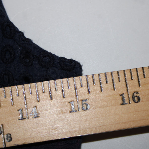 French Connection Sz 4 Navy Blue Pink Lined Embroidered Eyelet 100% Cotton Dress