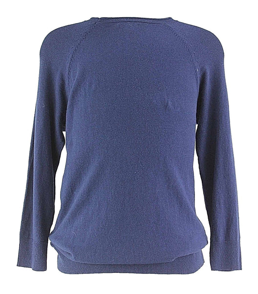 Apt.9 Sz S Navy Beaded Neckline 3/4 Sleeve Cotton Rayon Knit Nylon Top