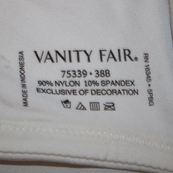 Vanity Fair Bra NEW $44 Sz 38B Natural White Front Close Lightly Padded Wired