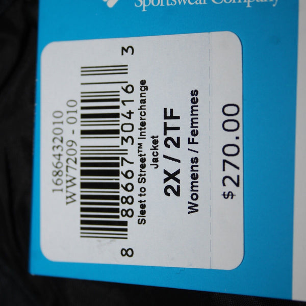 Columbia NEW $270 Sleet To Street Sz 2x Drk Grey Black 100% Poly Nylon Jacket