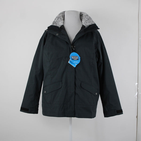 Columbia NEW $270 Sleet To Street Sz 2x Drk Grey Black 100% Poly Nylon Jacket
