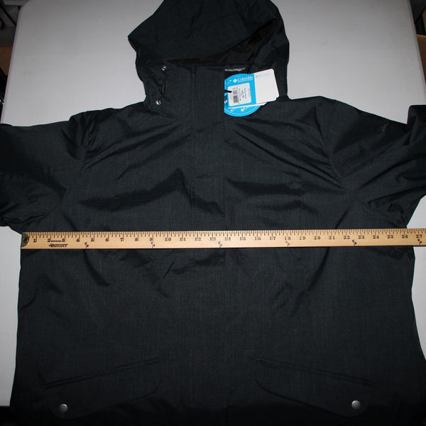 Columbia NEW $270 Sleet To Street Sz 2x Drk Grey Black 100% Poly Nylon Jacket