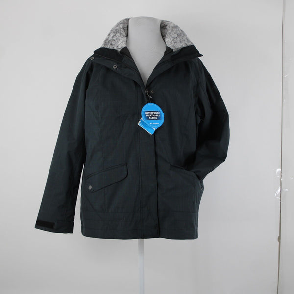 Columbia NEW $270 Sleet To Street Sz 2x Drk Grey Black 100% Poly Nylon Jacket