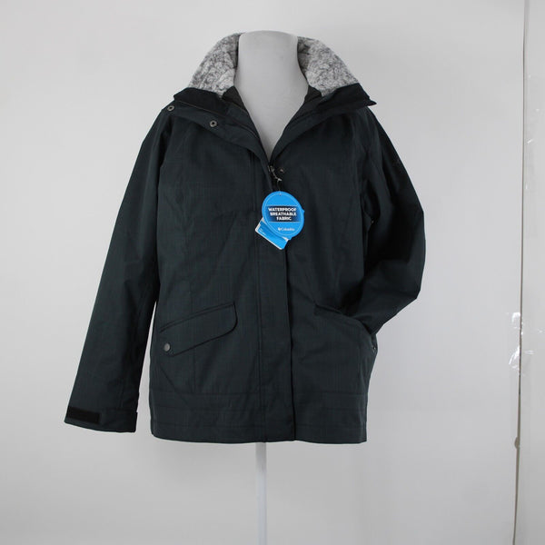 Columbia NEW $270 Sleet To Street Sz 2x Drk Grey Black 100% Poly Nylon Jacket