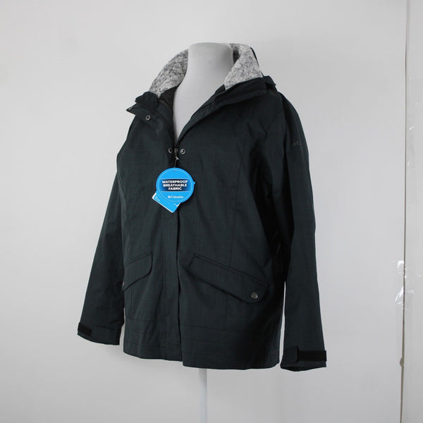 Columbia NEW $270 Sleet To Street Sz 2x Drk Grey Black 100% Poly Nylon Jacket
