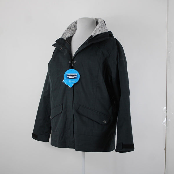 Columbia NEW $270 Sleet To Street Sz 2x Drk Grey Black 100% Poly Nylon Jacket
