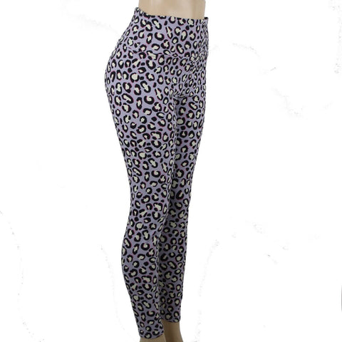 Ugg NEW $78 Saylor Sz L Purple Multi Animal Print Organic Cotton Elastane Pant