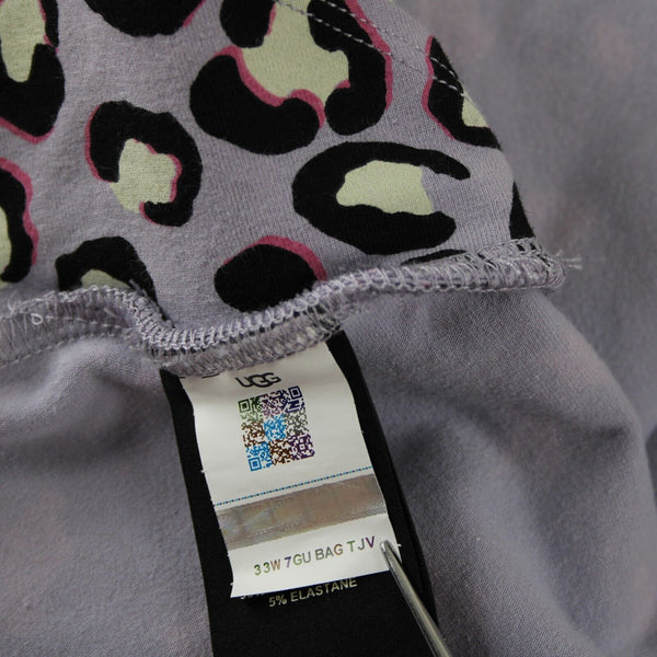 Ugg NEW $78 Saylor Sz L Purple Multi Animal Print Organic Cotton Elastane Pant