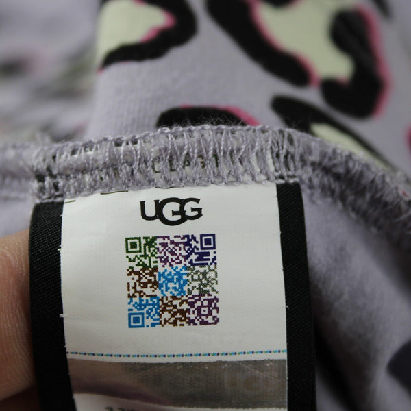 Ugg NEW $78 Saylor Sz L Purple Multi Animal Print Organic Cotton Elastane Pant