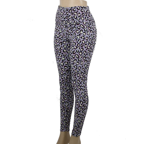 Ugg NEW $78 Saylor Sz L Purple Multi Animal Print Organic Cotton Elastane Pant