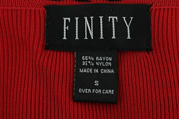 Finity Sz S Red And Black Hook Front Rayon Nylon Cardigan