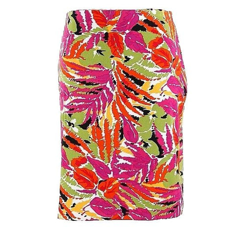 Kelly & Diane Sz 8 Magenta Green Yellow Multi Polyester Blend Straight Skirt