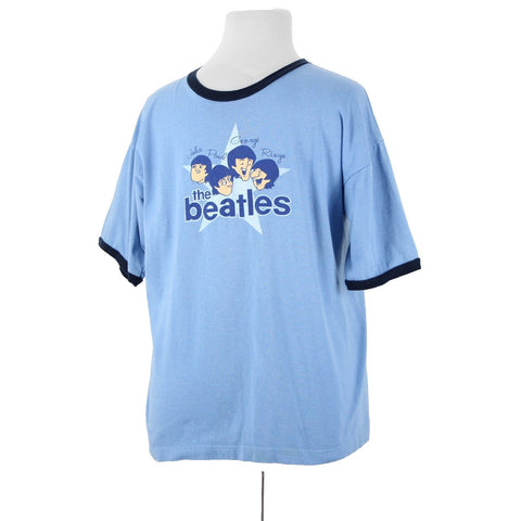 The Beatles Sz No Size Light Blue Glitter The Beatles No Fabric Label Tee Shirt