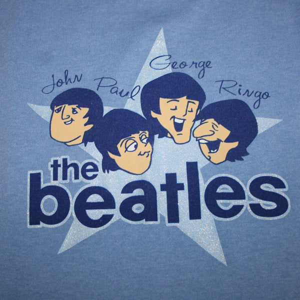 The Beatles Sz No Size Light Blue Glitter The Beatles No Fabric Label Tee Shirt