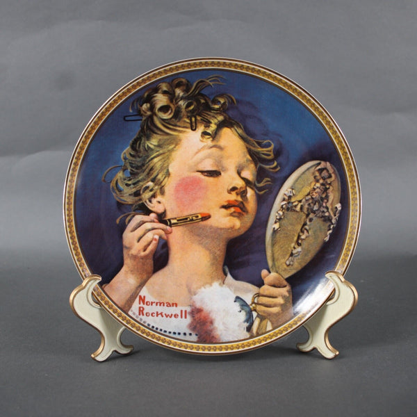 Edwin M Knowles Making Believe At The Mirror By Norman Rockwell #3946J Plate