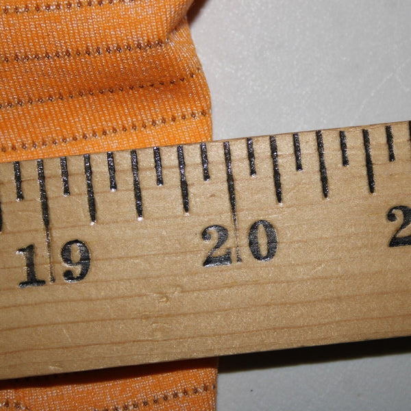 Lululemon NEW Sz M Orange White Gray Striped Dry Sense Long Sleeve Poly AW Top