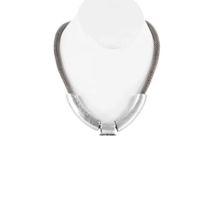 Aldo NEW Schappell 17" Ext. 3" Silvertone Statement Lobster Closure Necklace