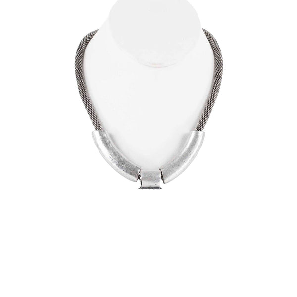 Aldo NEW Schappell 17" Ext. 3" Silvertone Statement Lobster Closure Necklace
