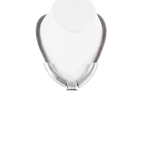 Aldo NEW Schappell 17" Ext. 3" Silvertone Statement Lobster Closure Necklace
