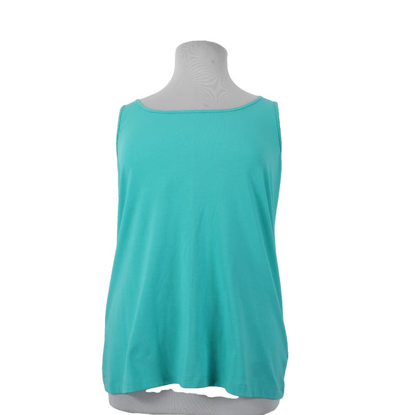 Nic Zoe Top NEW $58 Sz 1X Aquarium Blue Sleeveless Cotton Spandex Tank Top