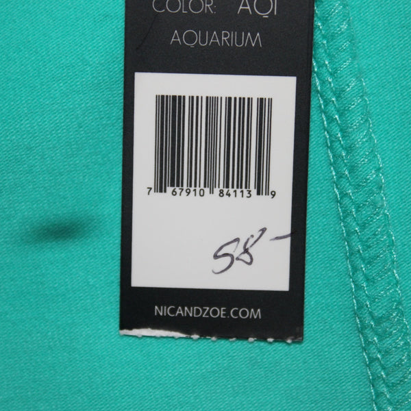 Nic Zoe Top NEW $58 Sz 1X Aquarium Blue Sleeveless Cotton Spandex Tank Top