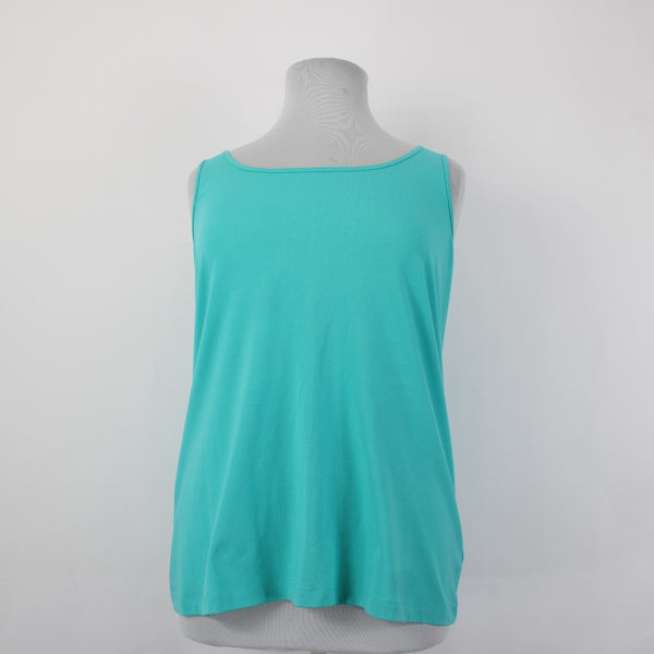 Nic Zoe Top NEW $58 Sz 1X Aquarium Blue Sleeveless Cotton Spandex Tank Top