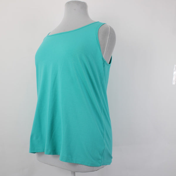 Nic Zoe Top NEW $58 Sz 1X Aquarium Blue Sleeveless Cotton Spandex Tank Top