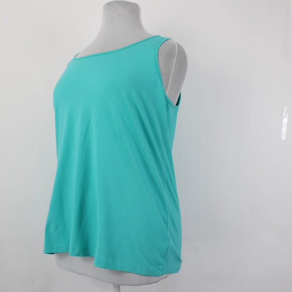 Nic Zoe Top NEW $58 Sz 1X Aquarium Blue Sleeveless Cotton Spandex Tank Top