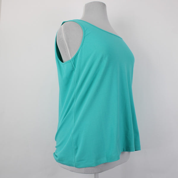 Nic Zoe Top NEW $58 Sz 1X Aquarium Blue Sleeveless Cotton Spandex Tank Top