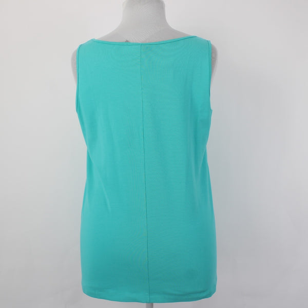 Nic Zoe Top NEW $58 Sz 1X Aquarium Blue Sleeveless Cotton Spandex Tank Top