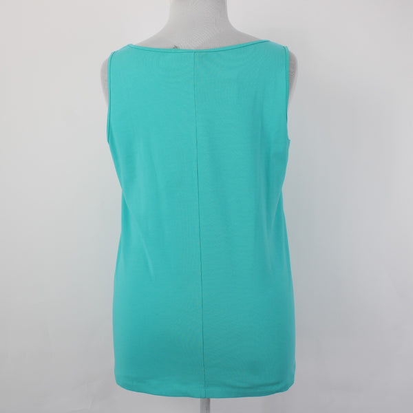 Nic Zoe Top NEW $58 Sz 1X Aquarium Blue Sleeveless Cotton Spandex Tank Top