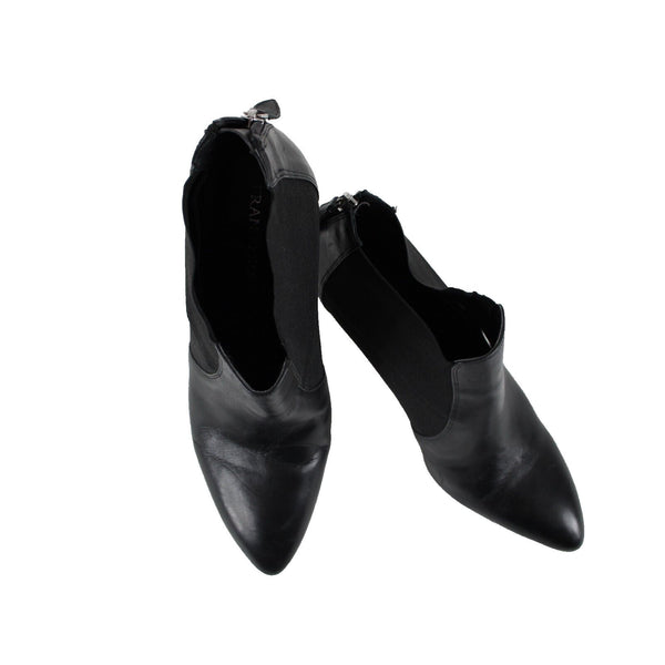 Franco Sarto Viceroy Sz 10 M Black Zip Closure Leather Fabric Upper 4" Boots