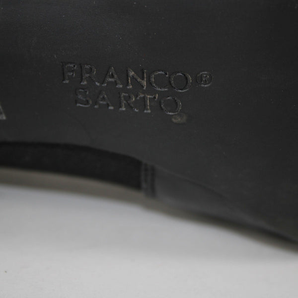 Franco Sarto Viceroy Sz 10 M Black Zip Closure Leather Fabric Upper 4" Boots