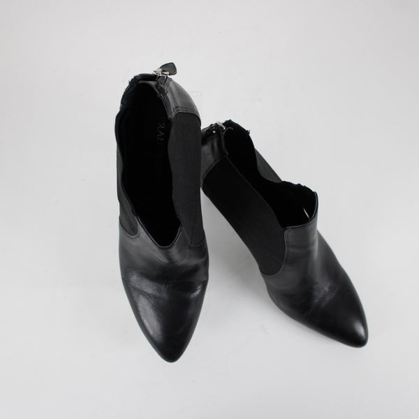 Franco Sarto Viceroy Sz 10 M Black Zip Closure Leather Fabric Upper 4" Boots