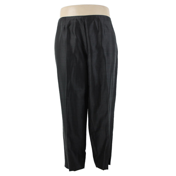 INC NEW $89 Little Italy Sz 20w x 28 Black Unlined Hook Eye 100% Silk Pant
