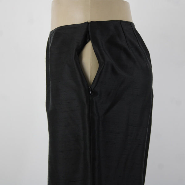 INC NEW $89 Little Italy Sz 20w x 28 Black Unlined Hook Eye 100% Silk Pant