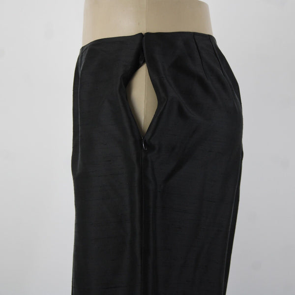 INC NEW $89 Little Italy Sz 20w x 28 Black Unlined Hook Eye 100% Silk Pant