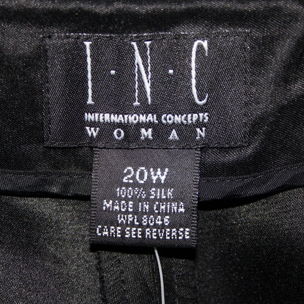 INC NEW $89 Little Italy Sz 20w x 28 Black Unlined Hook Eye 100% Silk Pant