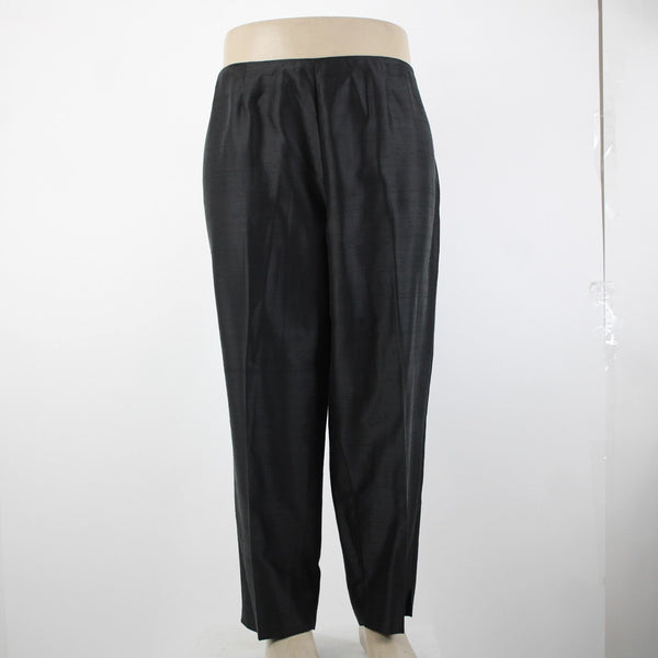 INC NEW $89 Little Italy Sz 20w x 28 Black Unlined Hook Eye 100% Silk Pant